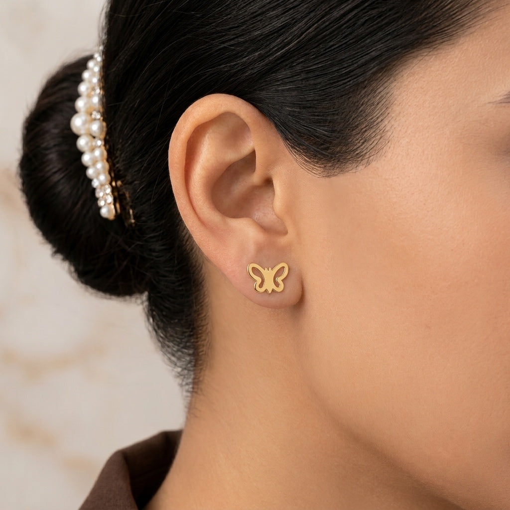 Tiny Butterfly Stud Earrings