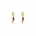 Red Tulip Gold Earrings