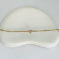 Pink Heart Tennis Gold Bracelet