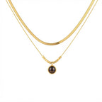 Round Pendant Layered Necklace