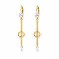Stone Hanging Gold Earrings
