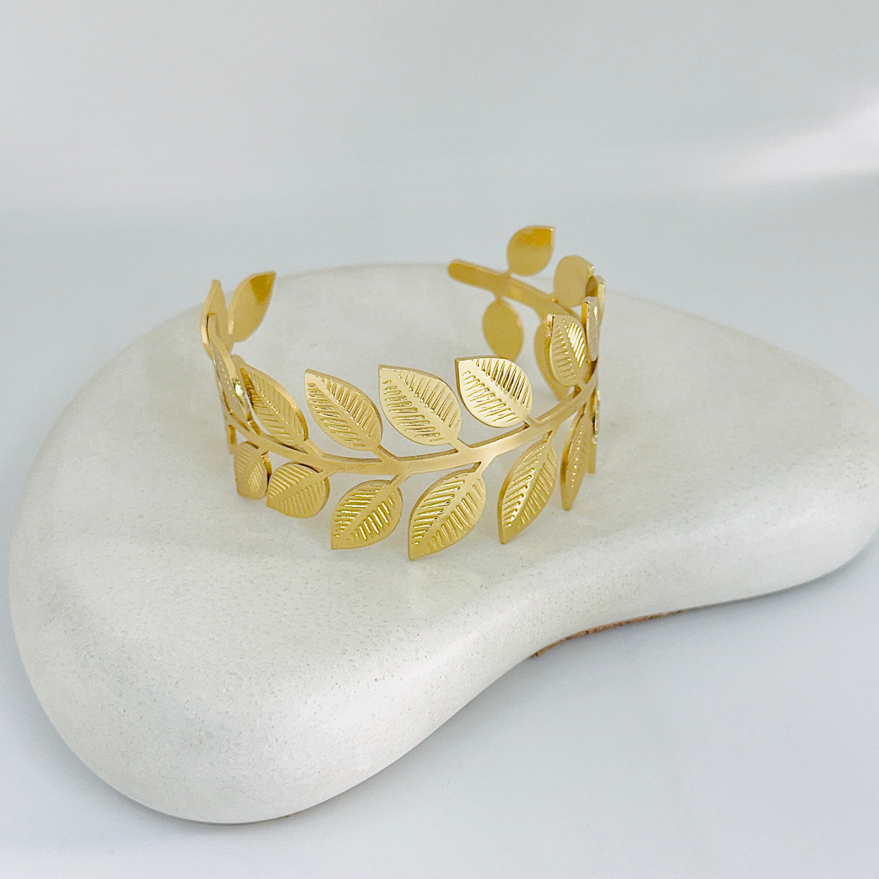 Isla Gold Bangle Bracelet (Adjustable Size)