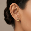 Numeric Round Stud Earrings