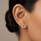 Numeric Round Stud Earrings