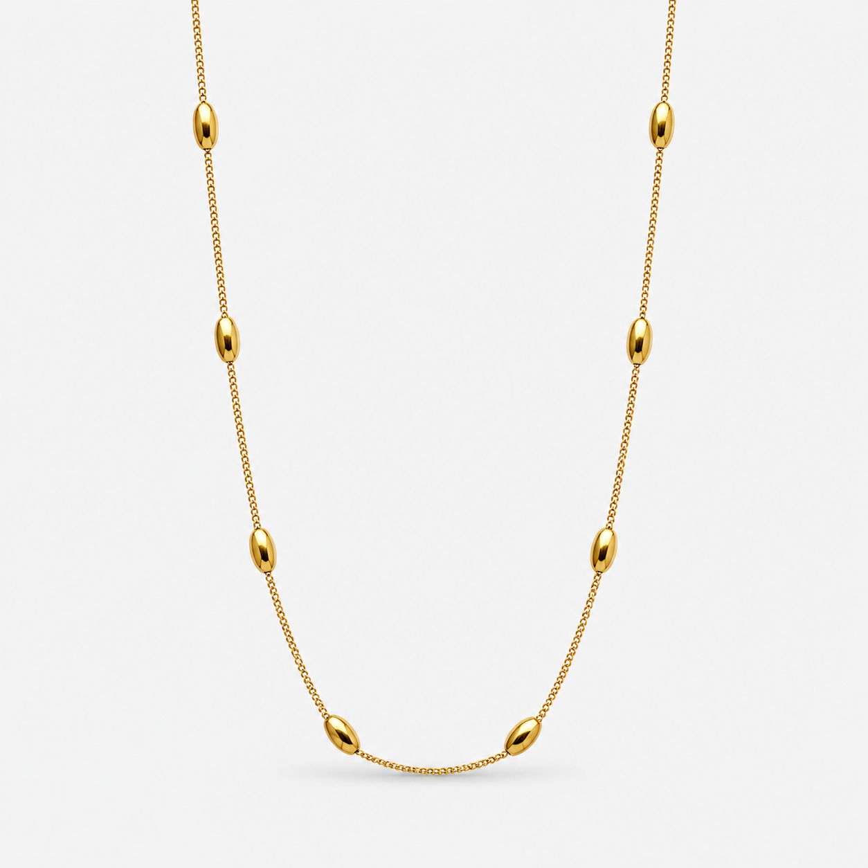 Oval Bead Gold Necklace