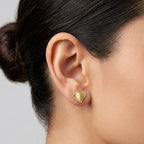 Textured Heart Gold Earrings