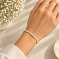 White Tennis Gold Bracelet