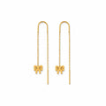 Bow Hanging Gold Earrings