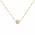 Stone Cylinder Gold Necklace