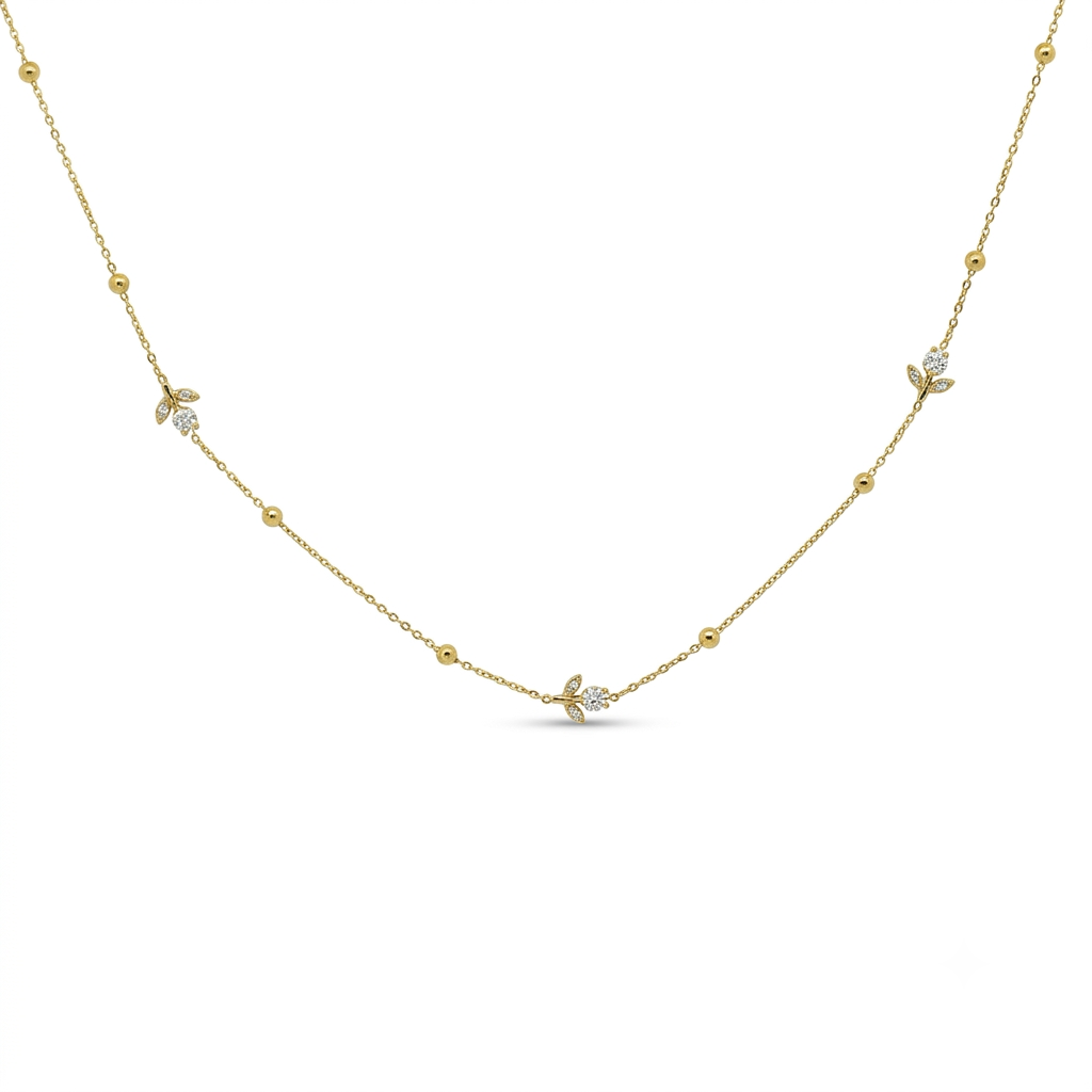White Tiny Tulip Necklace