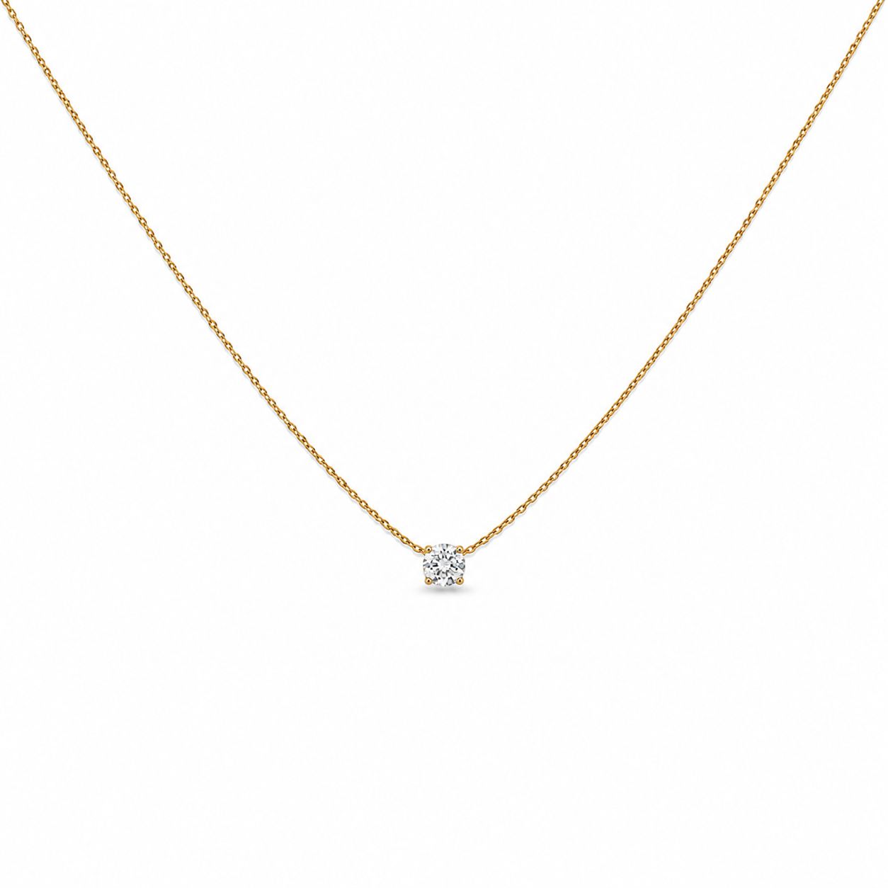 Solitaire Diamond Gold Necklace