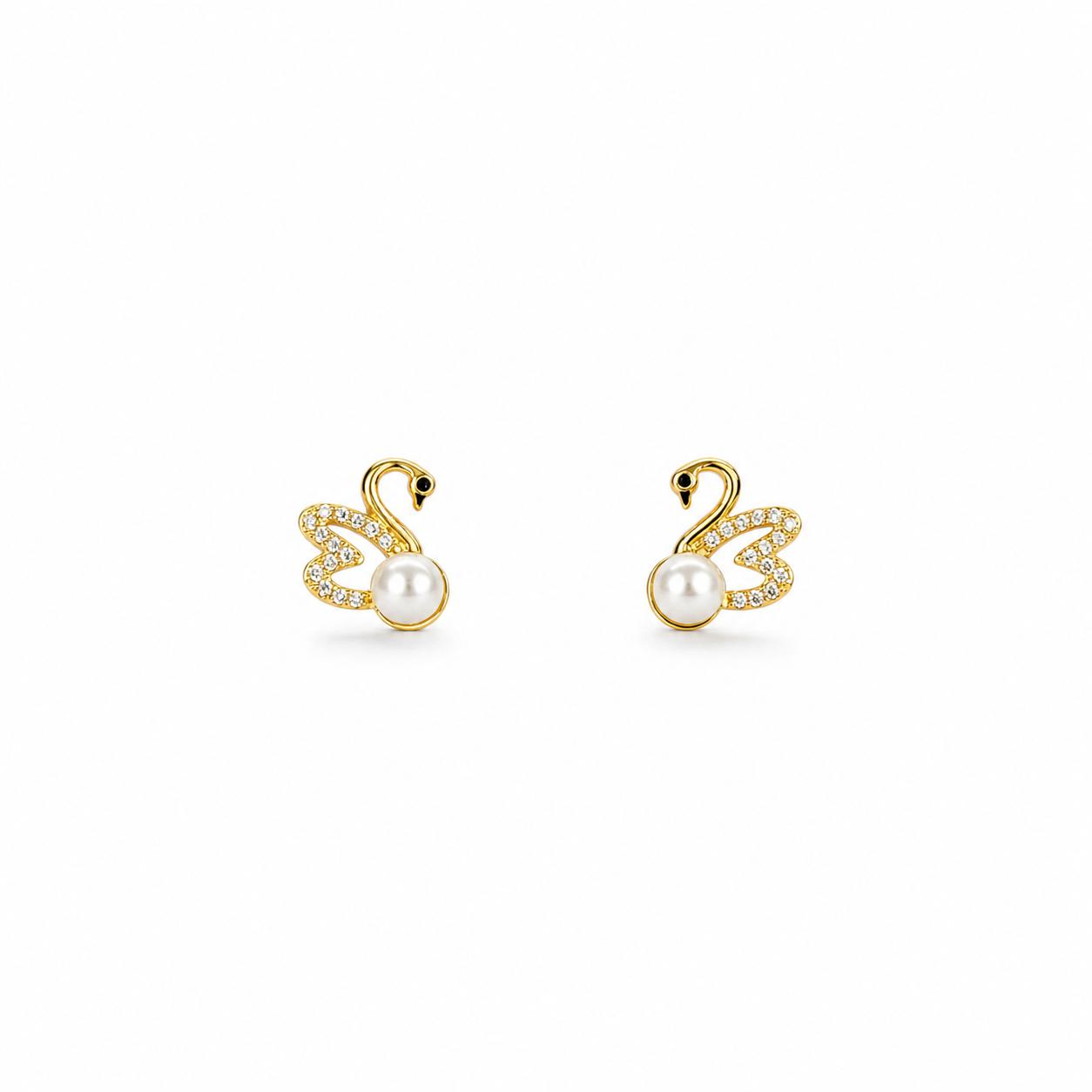 Pearl Stone Gold Earrings