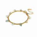 Green Stone Layered Gold Bracelet