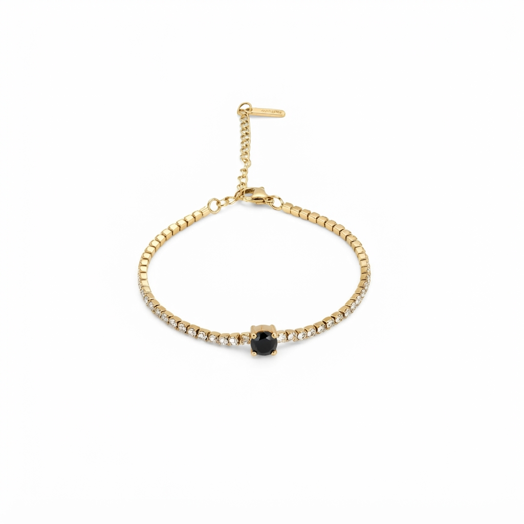 Crystal Black Tennis Bracelet