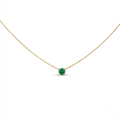 Green Round Stone Gold Necklace