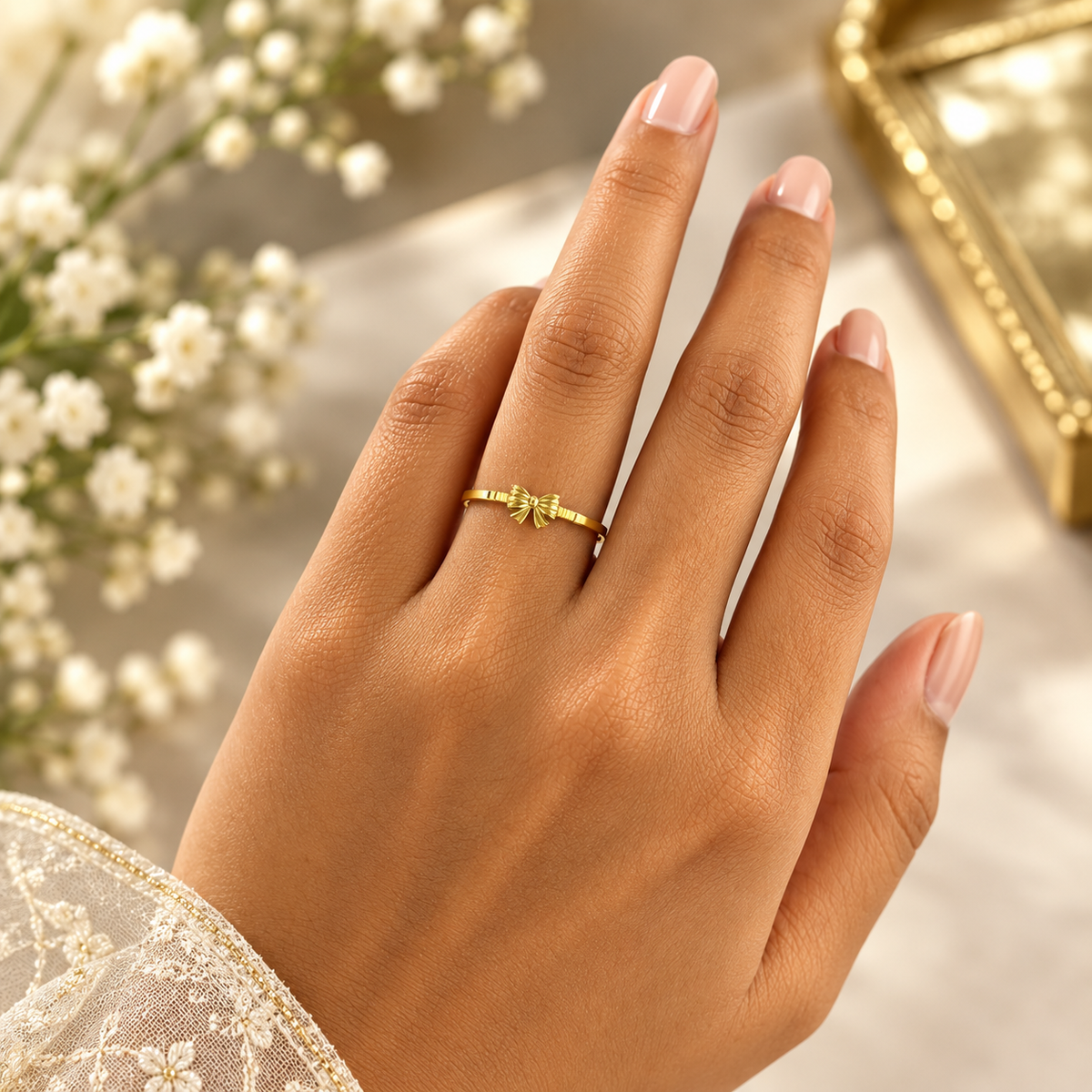 Layer Bow Gold Ring