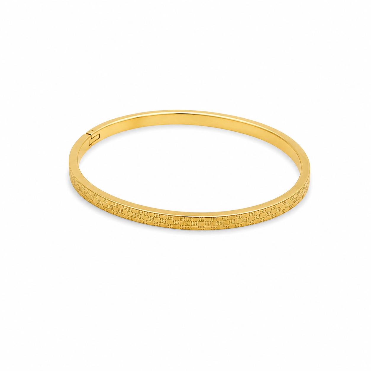 Textured Gold Bangle Bracelet