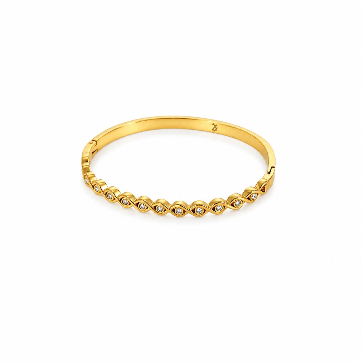 Stone Gold Bangle Bracelet