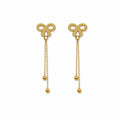 Flower Hanging Gold Earrings