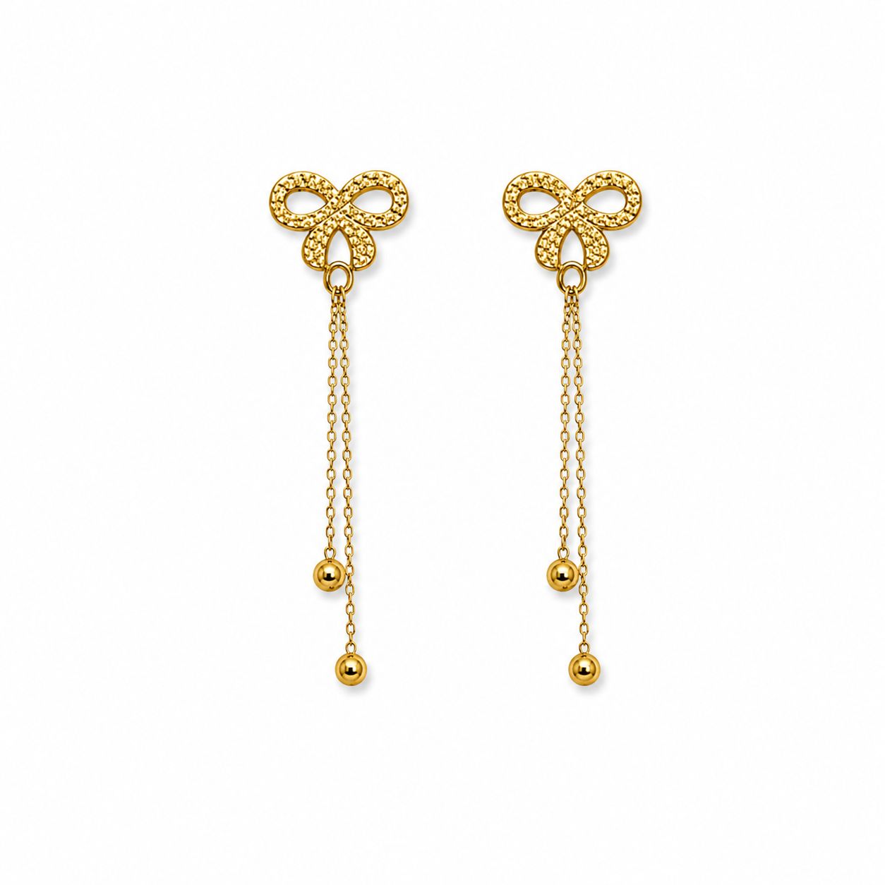 Flower Hanging Gold Earrings