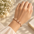 Triple Butterfly Rose Gold Bangle Bracelet (Side Open)