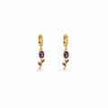 Purple Tulip Gold Earrings