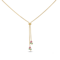 Pink Flower Adjustable Gold Necklace