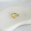 White Norah Stone Gold Ring (Adjustable size)