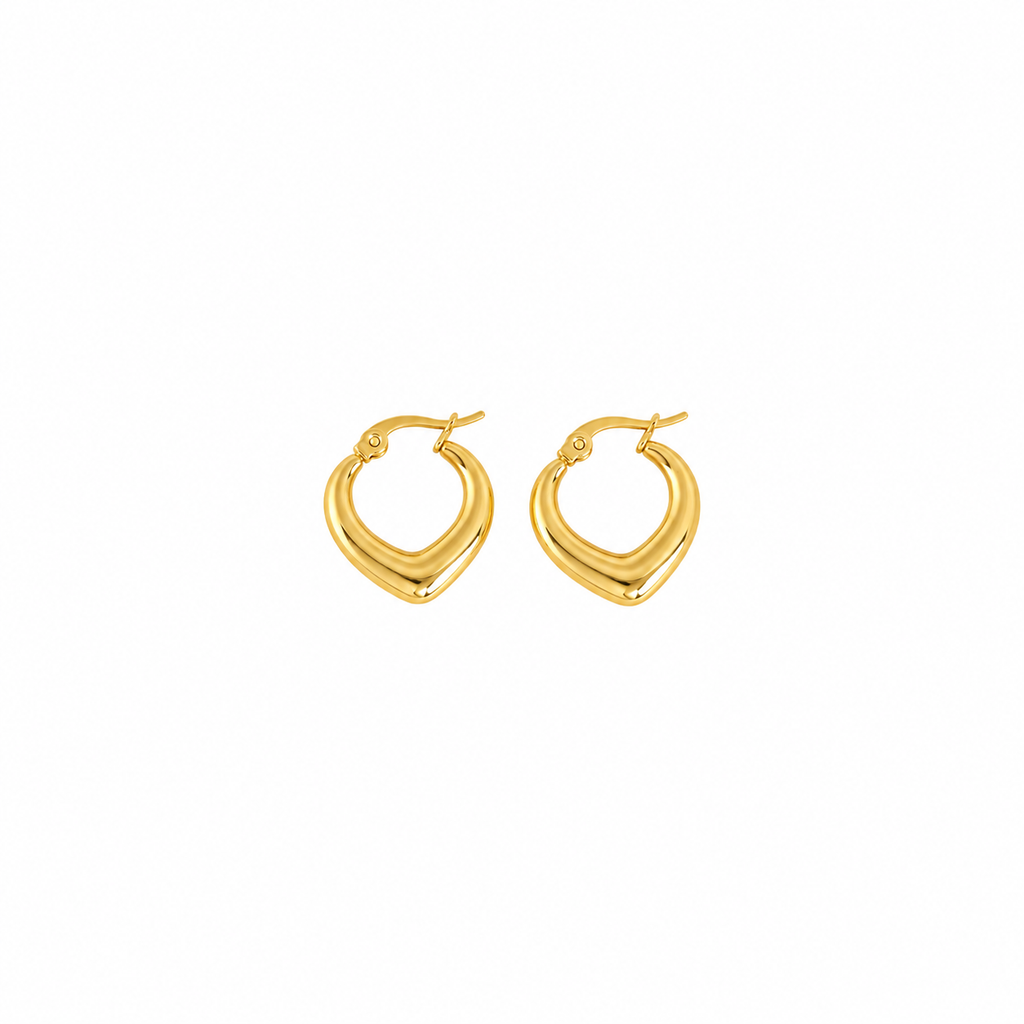 Open Heart Hoop Earrings