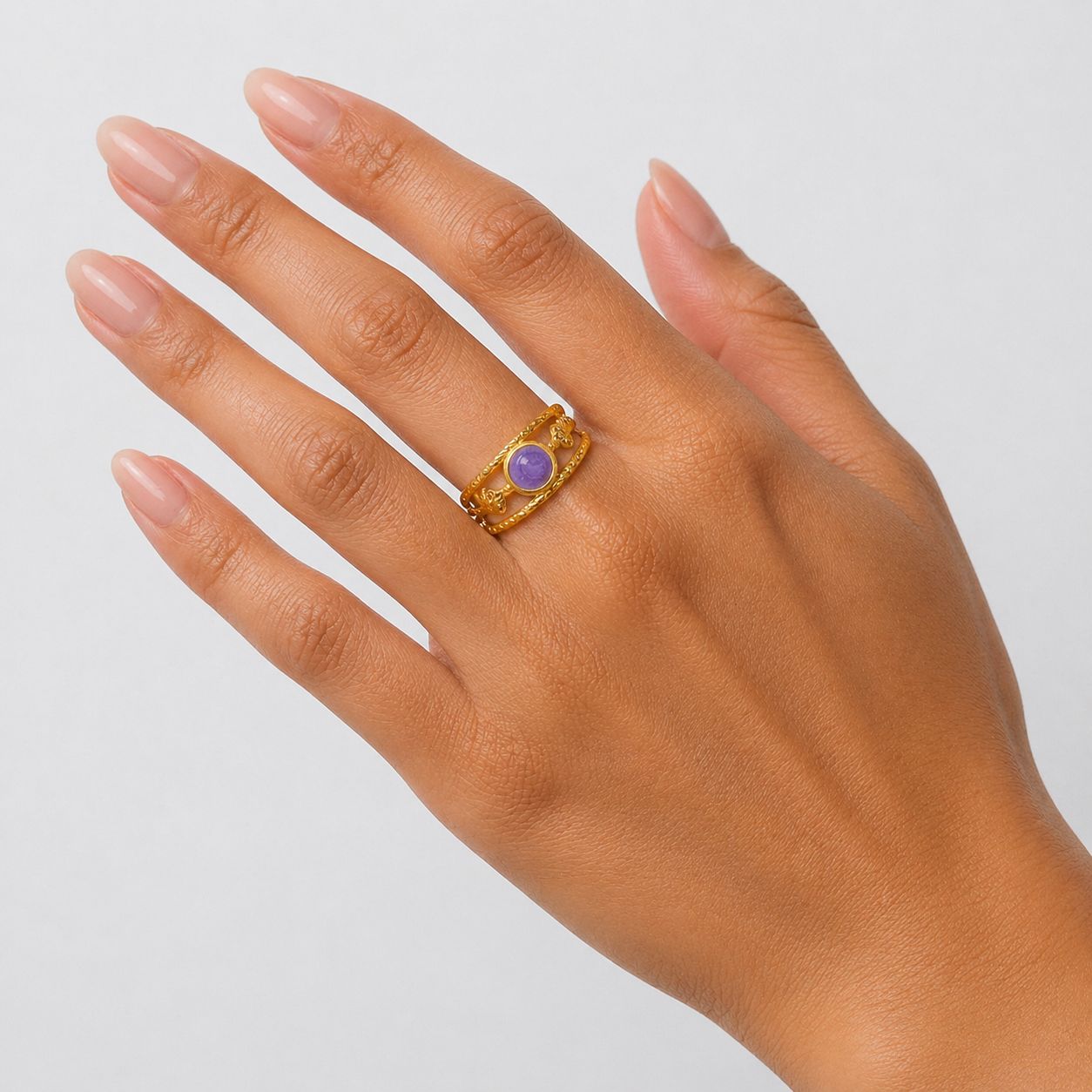 Violet Gold Ring (Adjustable size)
