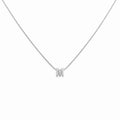 Letter M Silver Necklace