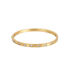 White Stone Bangle Bracelet (Side Open)