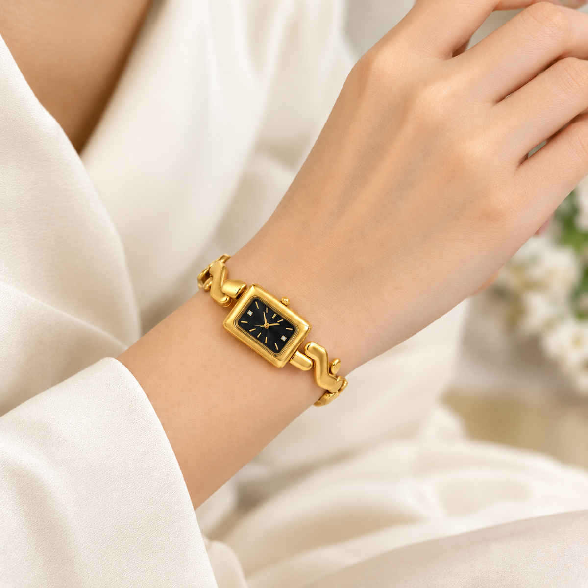 Black Heart Link Dial Watch