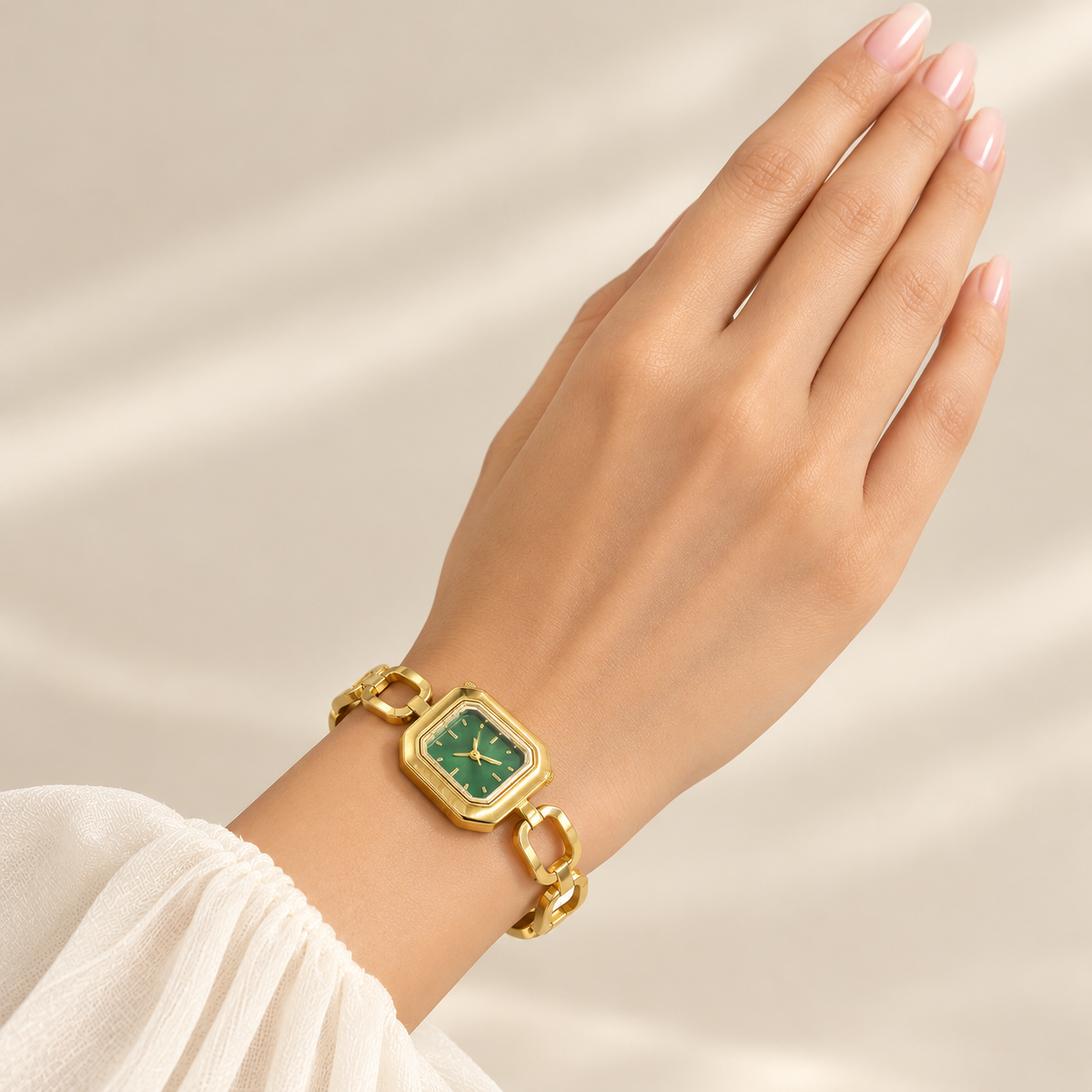 Emerald Green Link Dial Watch