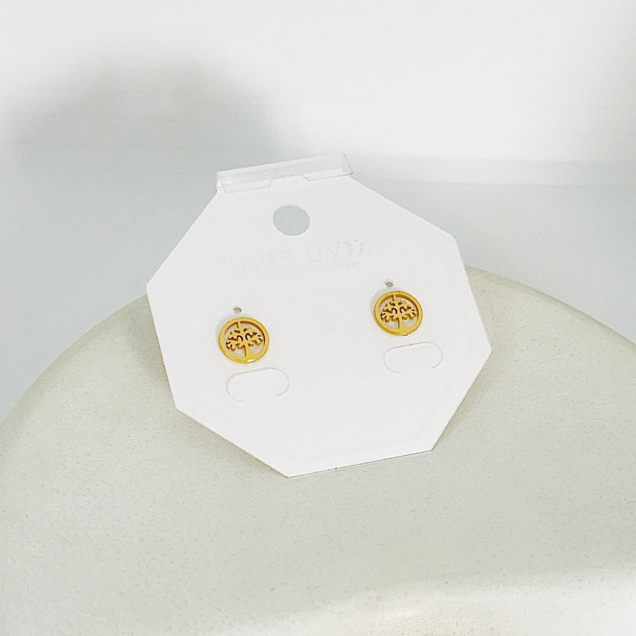 Tree Of Life Gold Stud Earrings