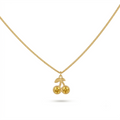 Yellow Cherry Charm Gold Necklace
