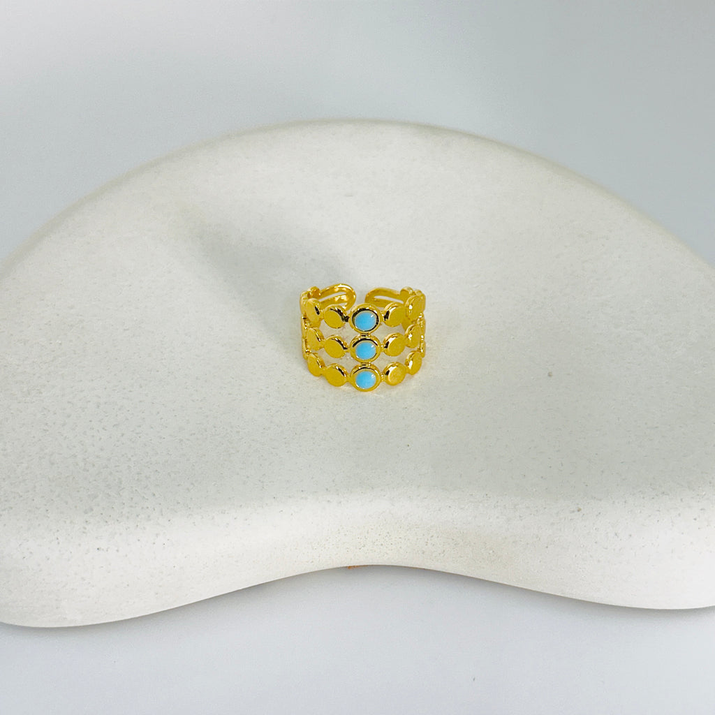 Blue Gold Ring (Adjustable size)