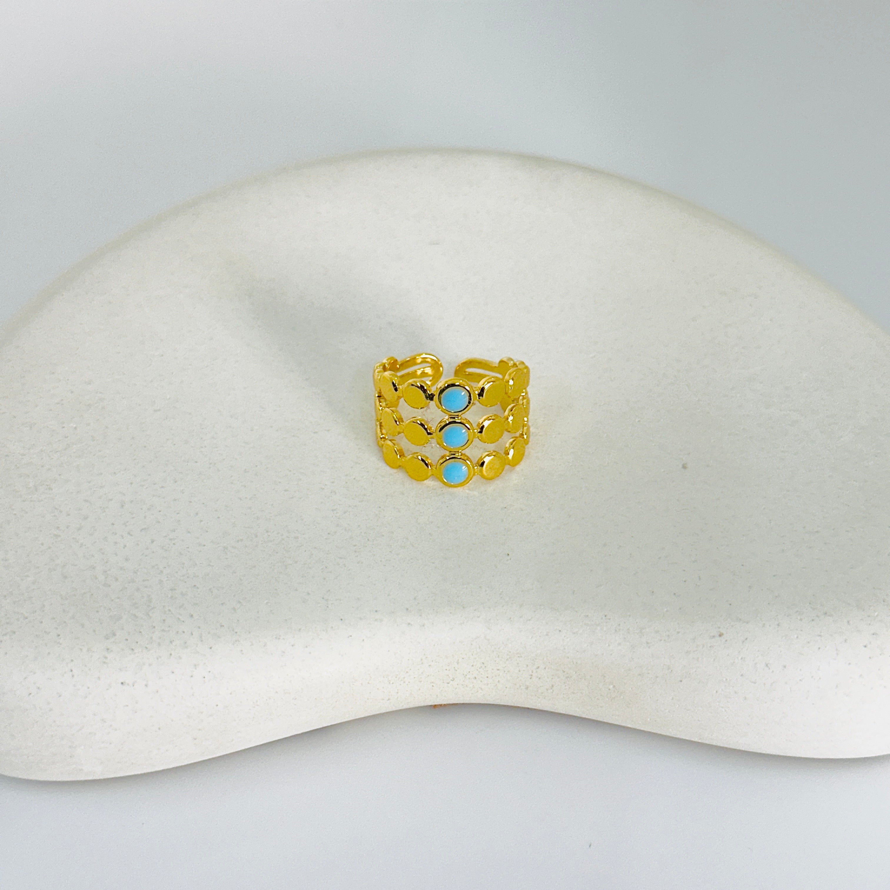 Blue Gold Ring (Adjustable size)