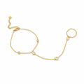 Drop Stone Gold Hand Chain (Ring With Bracelet)