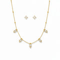 Stone Gold Combo Set Earrings And Necklace