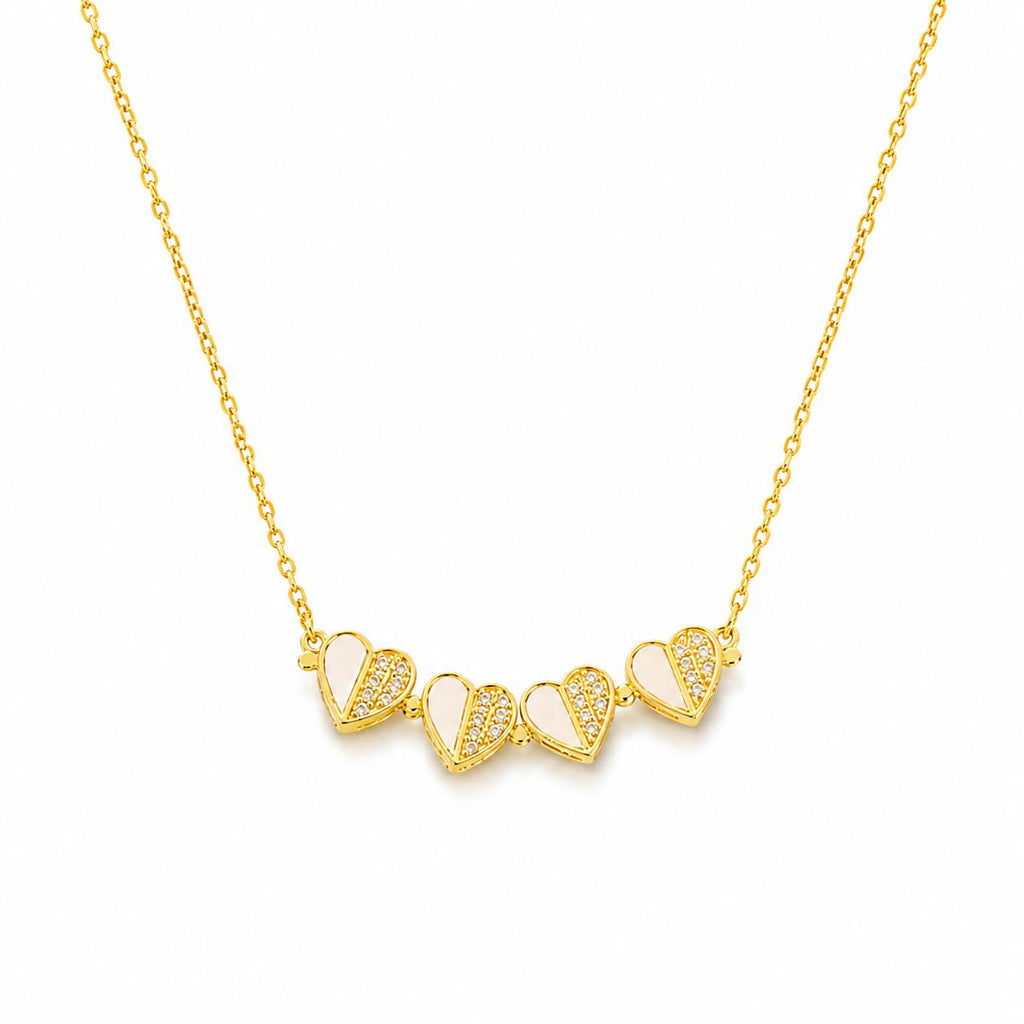 Heart Flower Gold Necklace
