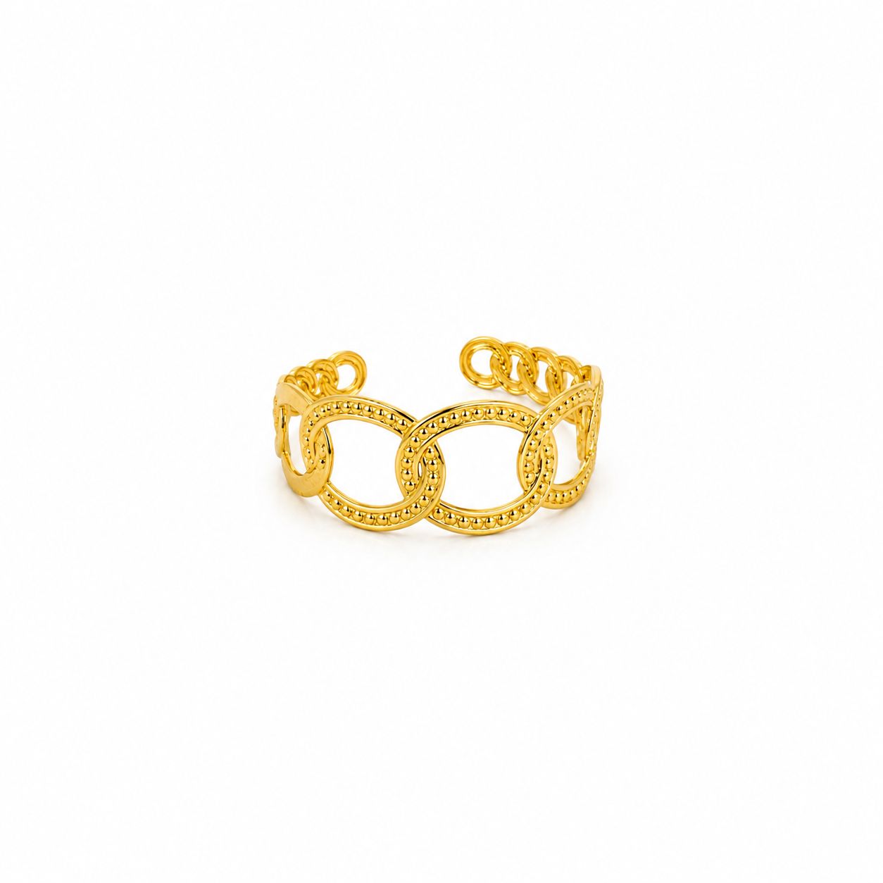 Link Gold Bangle Bracelet (Adjustable Size)