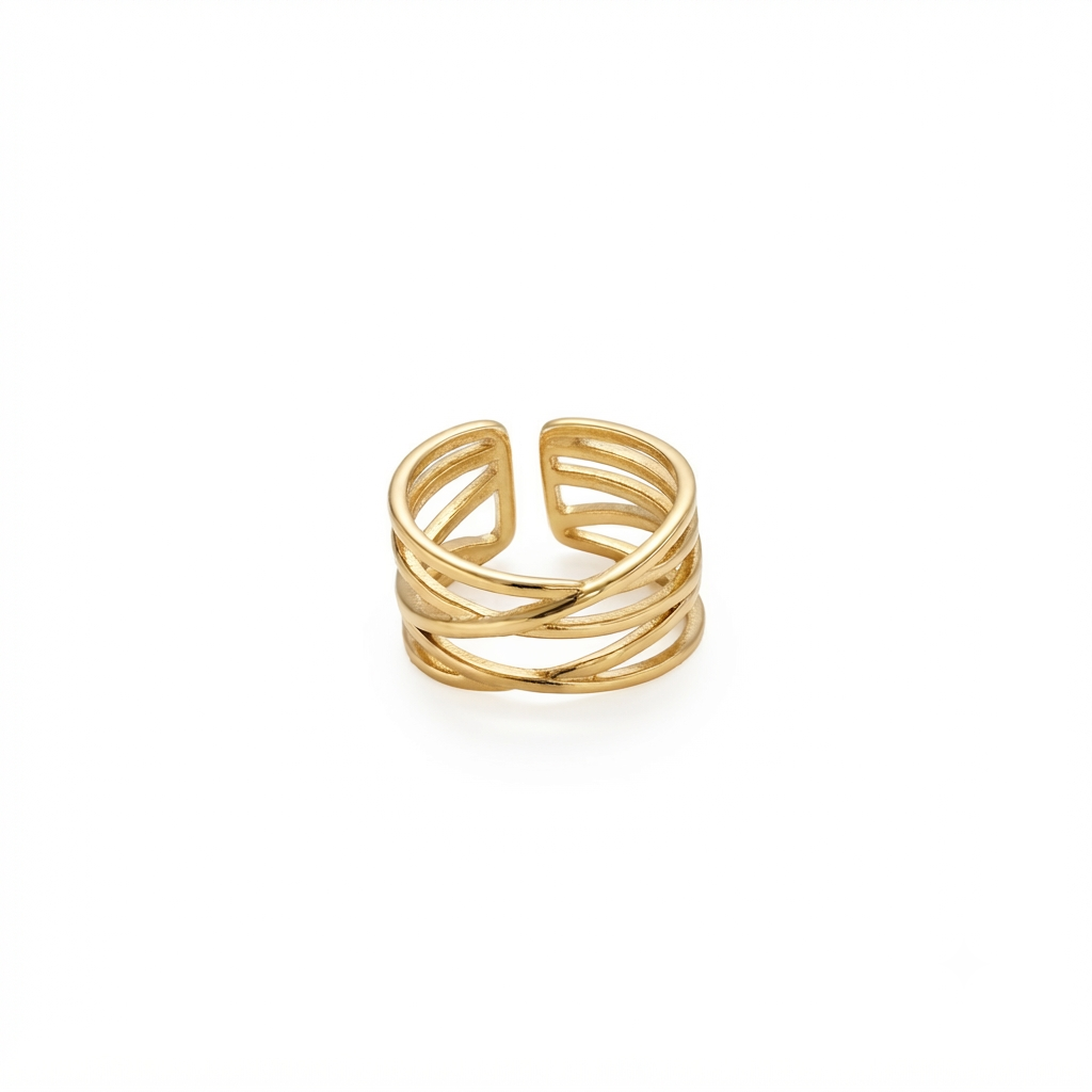 Layered Cross Ring (Adjustable Size)