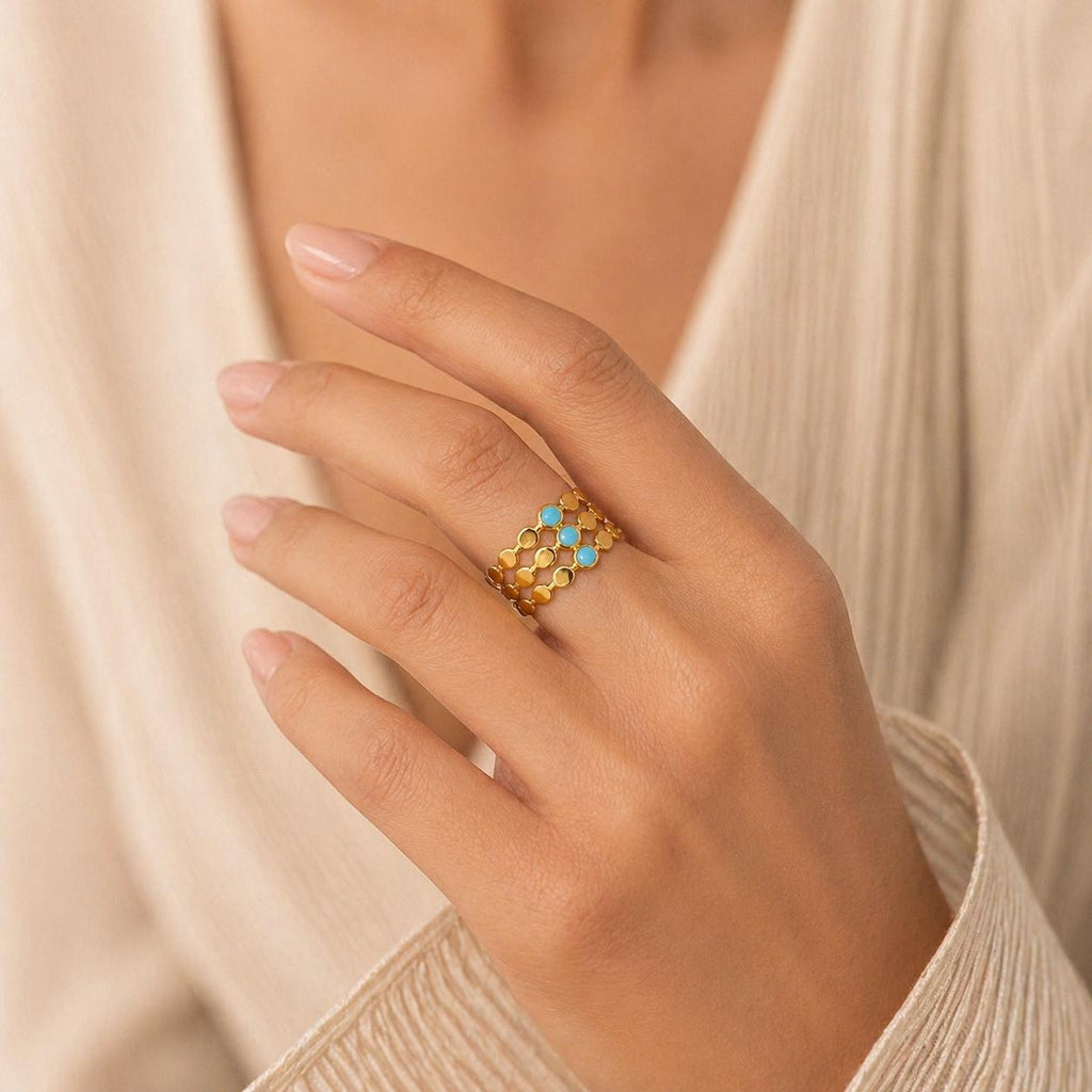 Blue Gold Ring (Adjustable size)