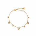 White Heart Charms Bracelet