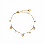 White Heart Charms Bracelet