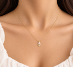 White Tulip Thin Gold Necklace