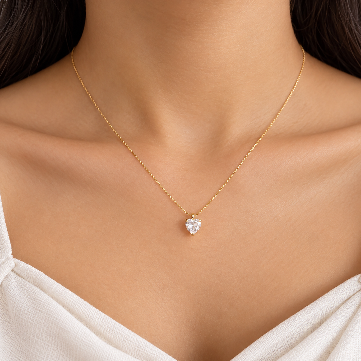Tiny Solitaire Love Necklace
