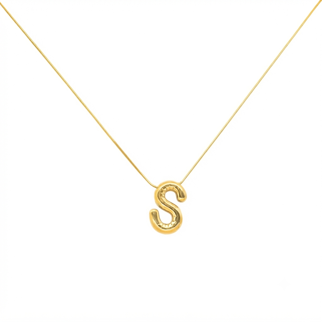 Puffy ‘S’ Letter Necklace