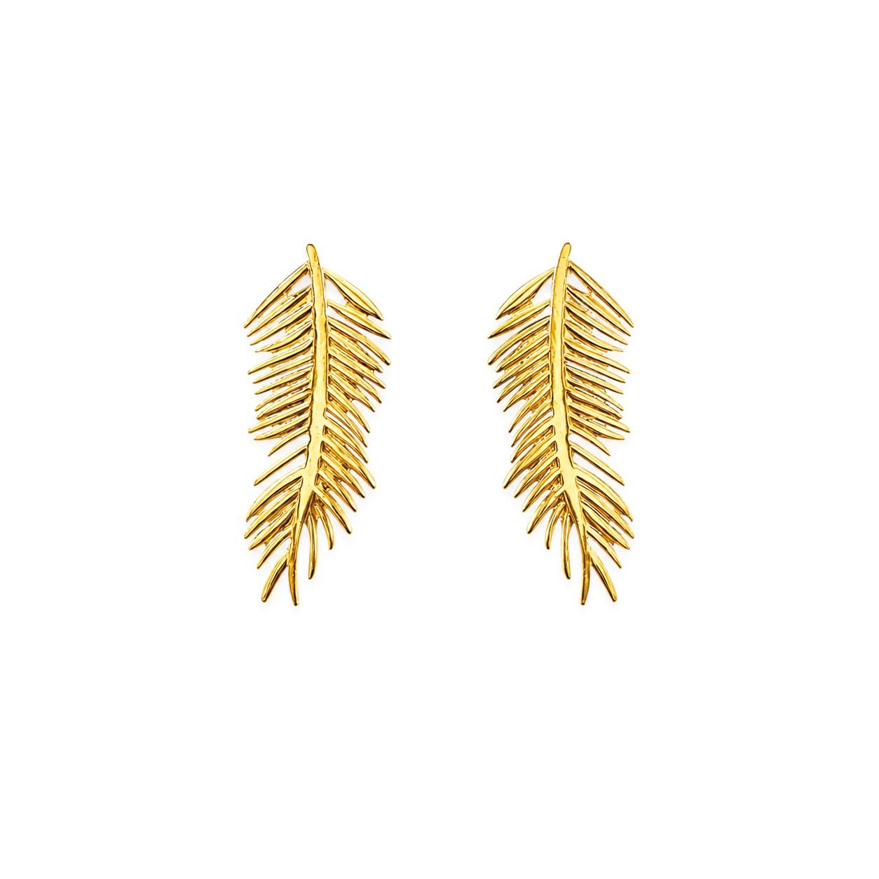 Palm Leaf Gold Earrings